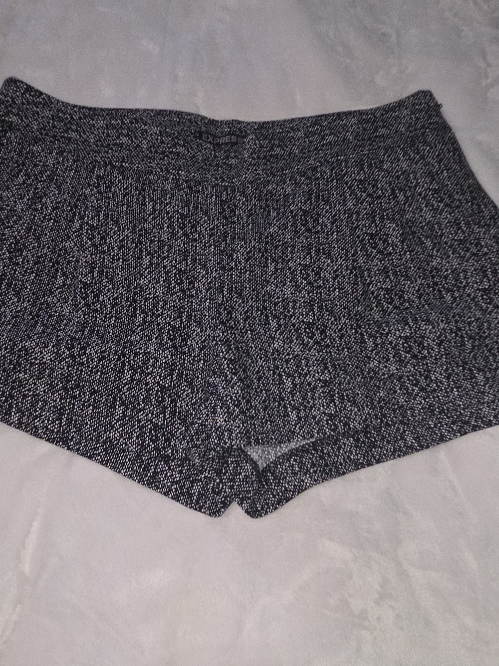 Express High Waist Black & White Tweed Shorts
